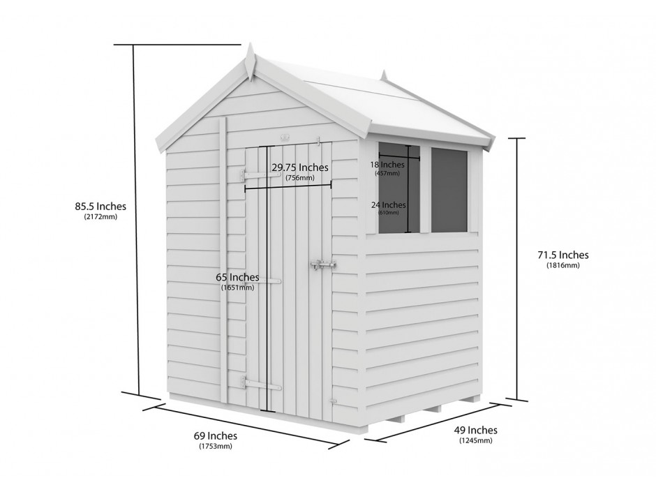 6ft x 4ft Apex Shed