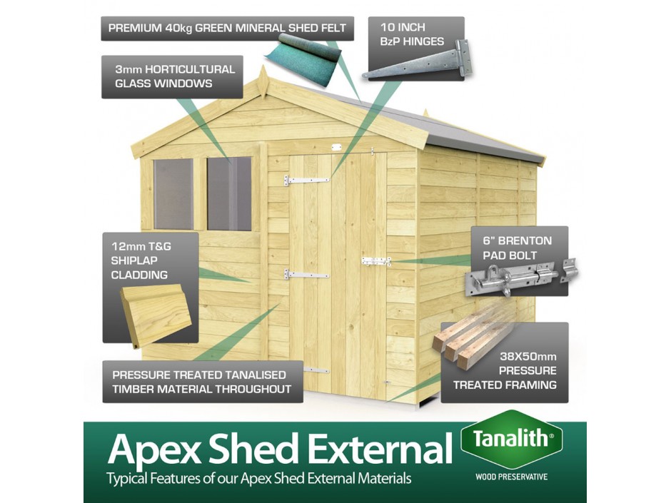 6ft x 8ft Apex Shed