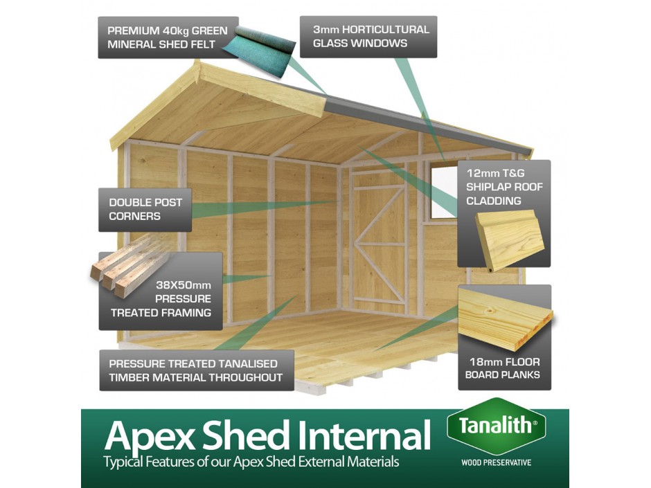 6ft x 4ft Apex Shed