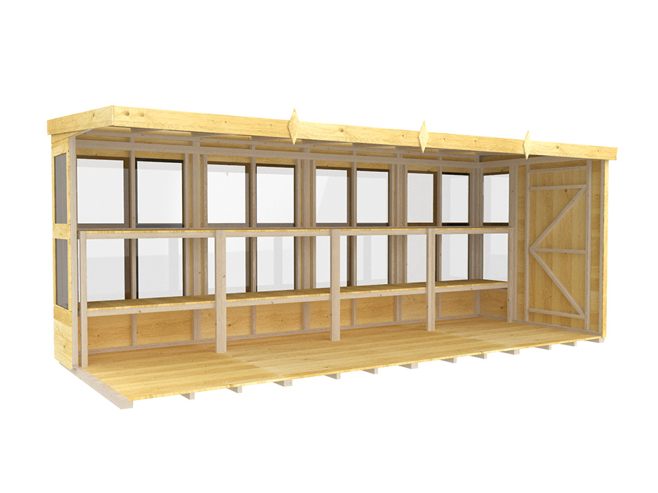 16ft x 6ft Pent Potting Shed