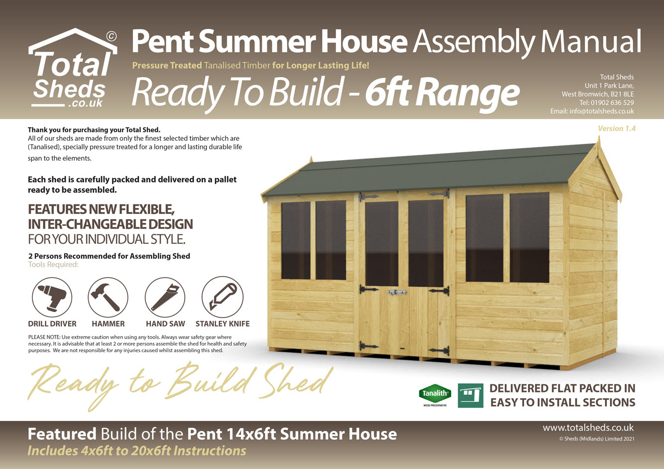 6ft Pent Summer House Installation Guide